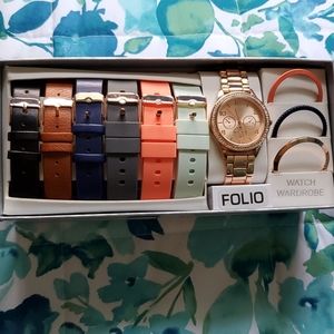 Set of 6 Watch Bands Rose Gold